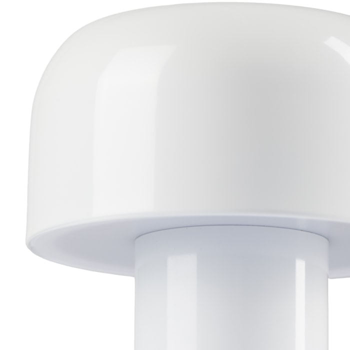 Abajur Cogumelo Metal Branco LED 3W - 31cm - Madel Home