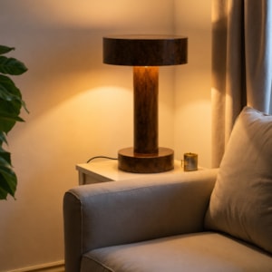 Abajur de Resina Eclipse Marrom LED 5W - 41cm