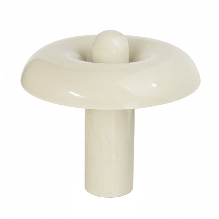 Abajur de Resina Luméa Creme LED 5W - 34cm - Madel Home