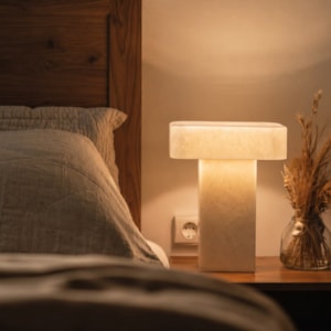 Abajur de Resina Monolyt Creme LED 5W - 38cm