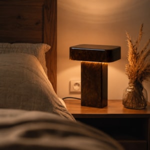 Abajur de Resina Monolyt Marrom LED 5W - 38cm