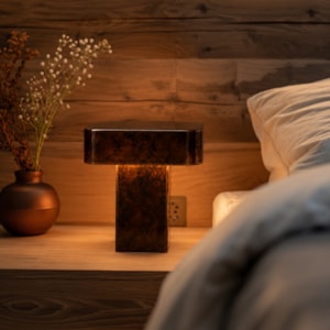 Abajur de Resina Monolyt Marrom LED 5W - 40cm