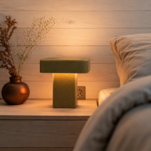 Abajur de Resina Monolyt Verde Oliva LED 5W - 40cm
