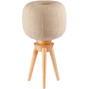 Abajur Madeira e Linho Nina Bege - 44cm 