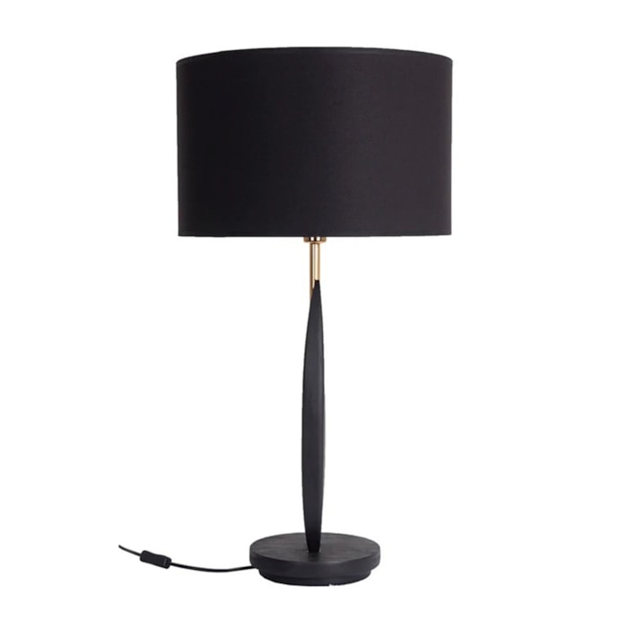 Abajur Madeira Lina Preto - 77cm - Madel Home