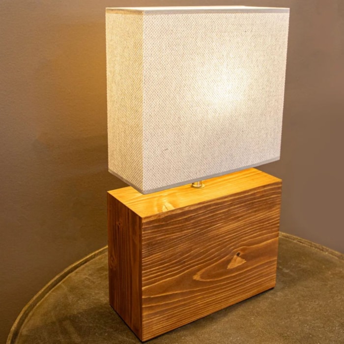 Abajur Madeira Natural Bali - 33cm - Madel Home