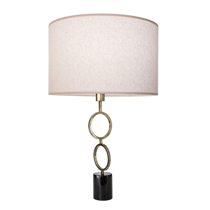 Abajur Mármore Tarsila Dourado e Preto - 55,5cm - Madel Home