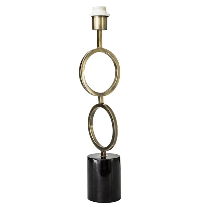 Abajur Mármore Tarsila Dourado e Preto - 55,5cm - Madel Home