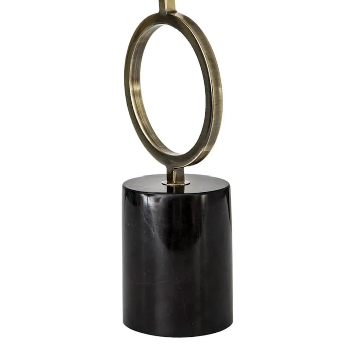 Abajur Mármore Tarsila Dourado e Preto - 55,5cm - Madel Home