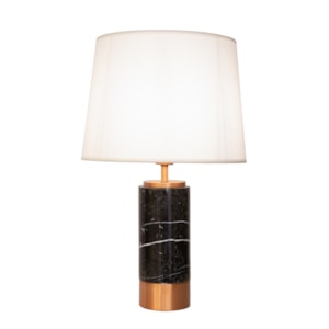 Abajur Mármore Zani  Cobre e Preto - 39cm 