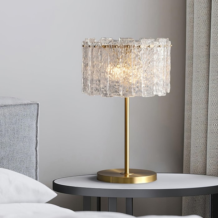 Abajur Metal e Vidro Solina Dourado - 55cm - Madel Home