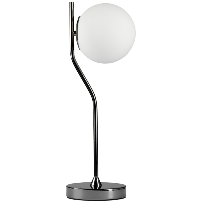 Abajur Metal Naila Cromo Negro - 49cm - Madel Home