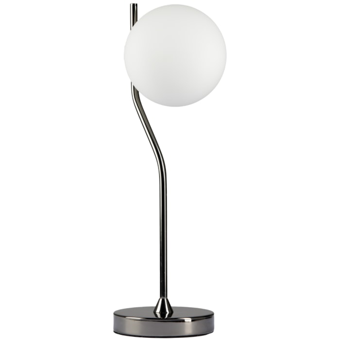 Abajur Metal Naila Cromo Negro - 49cm - Madel Home