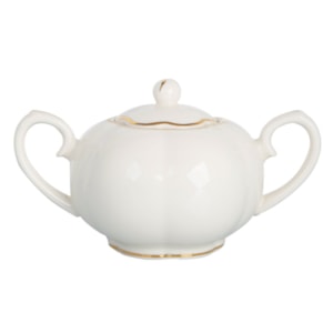 Açucareiro Camélia New Bone China 380ml L'Hermitage Branco e Dourado