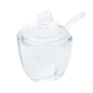 Açucareiro em Cristal com Colher Transparente Butterfly Wolff - 11cm