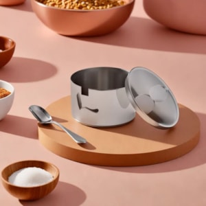 Açucareiro em Inox com Colher Gioia Riva - 7,5cm