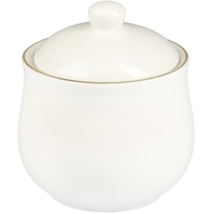 Açucareiro em Porcelana Branco Royal com Dourado - 11cm