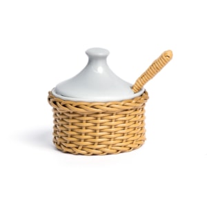 Açucareiro em Vime com Colher Caramelo Itacaré - 9cm