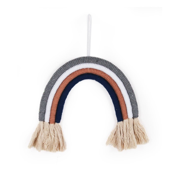Adorno de Tecido Algodão Arco-Íris Azul - 25cm - Madel Home