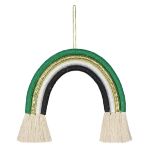 Adorno de Tecido Algodão Arco-Íris Detalhe Verde - 25cm