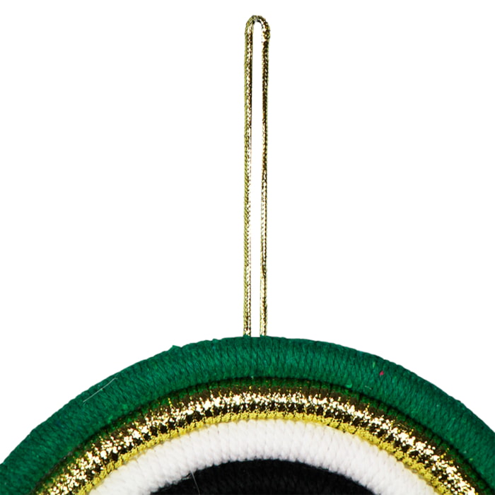 Adorno de Tecido Algodão Arco-Íris Detalhe Verde - 25cm - Madel Home