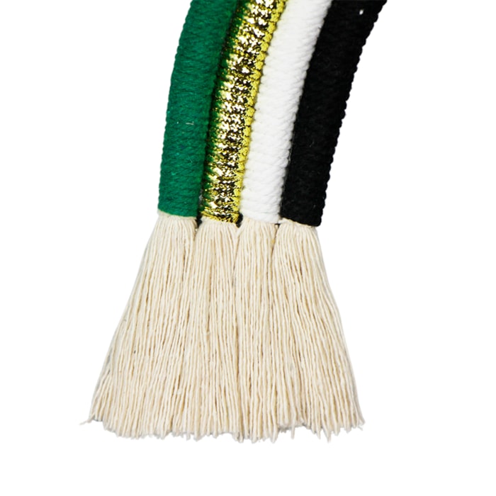 Adorno de Tecido Algodão Arco-Íris Detalhe Verde - 25cm - Madel Home