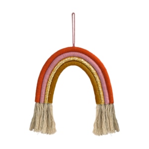 Adorno de Tecido Algodão Arco-Íris Dourado - 25cm