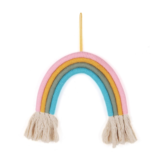 Adorno de Tecido Algodão Arco-Íris Mostarda - 25cm - Madel Home