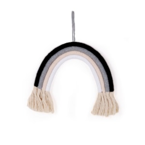 Adorno de Tecido Algodão Arco-Íris Preto e Branco - 25cm