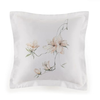 Almofada 100% Algodão Bambu 300 Fios Bordado Azalea Trussardi - 45x45cm