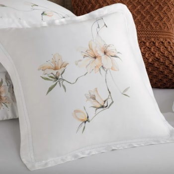 Almofada 100% Algodão Bambu 300 Fios Bordado Azalea Trussardi - 45x45cm