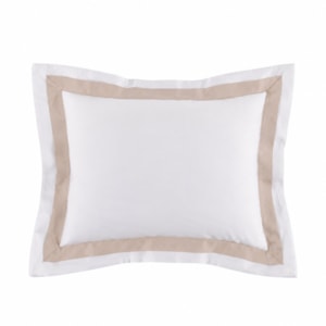 Almofada 100% Algodão Egípcio 300 Fios Branco/Rose Vercelli Trussardi - 30x40cm