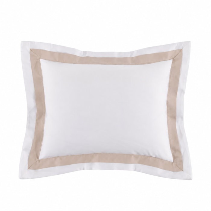 Almofada 100% Algodão Egípcio 300 Fios Branco/Rose Vercelli Trussardi - 30x40cm - Madel Home