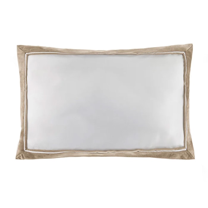 Almofada Cetim 300 Fios Valestro Branco/Nocciola Trussardi - 40x60cm - Madel Home