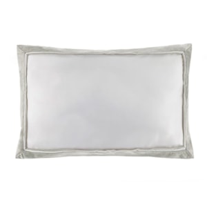 Almofada Cetim 300 Fios Valestro Branco/Platino Trussardi - 40x60cm