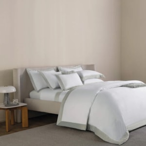 Almofada Cetim 300 Fios Valestro Branco/Platino Trussardi - 40x60cm