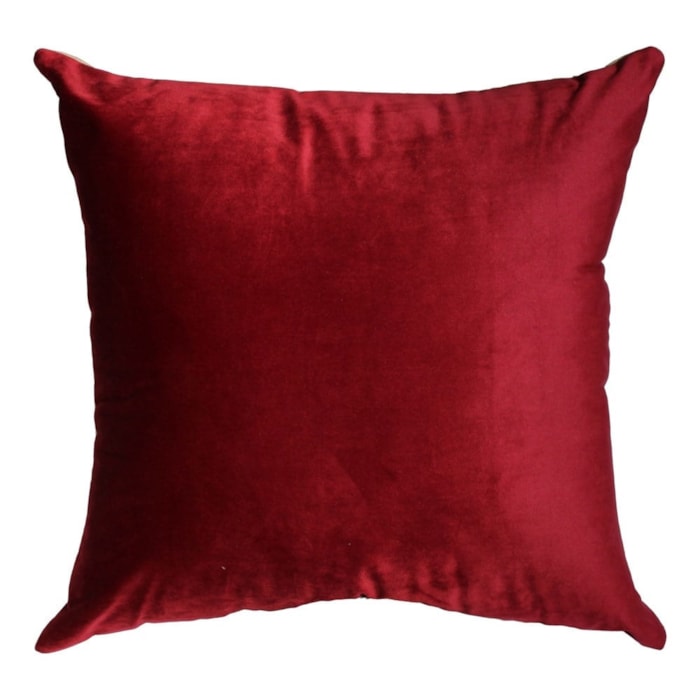 Almofada Decorativa de Natal em Veludo Lisa Bordô 50x50cm - Madel Home