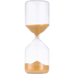 Ampulheta 15 Minutos em Vidro Transparente com Areia Bege