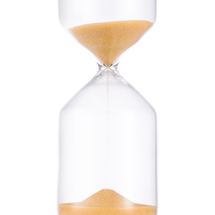 Ampulheta 15 Minutos em Vidro Transparente com Areia Bege - Madel Home