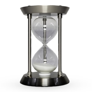 Ampulheta 30 minutos em Prata Escovada