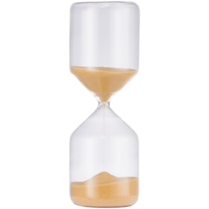 Ampulheta 30 Minutos em Vidro Transparente Areia Bege