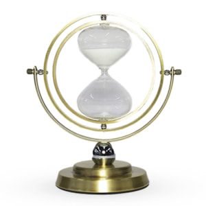 Ampulheta 30 Minutos Giratória Globo Dourado