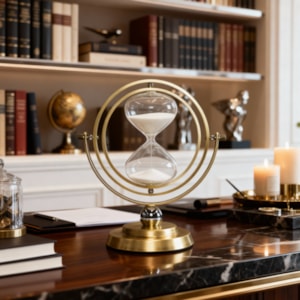 Ampulheta 30 Minutos Giratória Globo Dourado