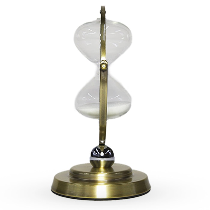 Ampulheta 30 Minutos Giratória Globo Dourado - Madel Home