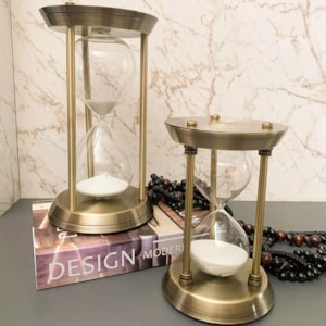 Ampulheta 60 Minutos Design Clássico Bronze