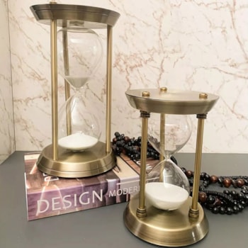 Ampulheta 60 Minutos Design Clássico Bronze