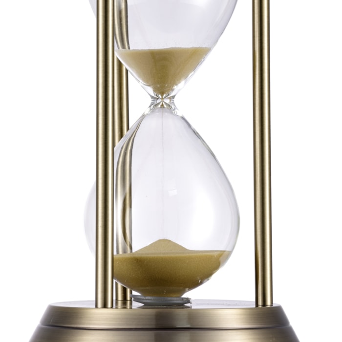 Ampulheta 60 Minutos em Vidro e Metal Raízes Bronze - Madel Home