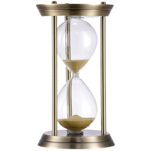Ampulheta 60 Minutos em Vidro e Metal Raízes Bronze
