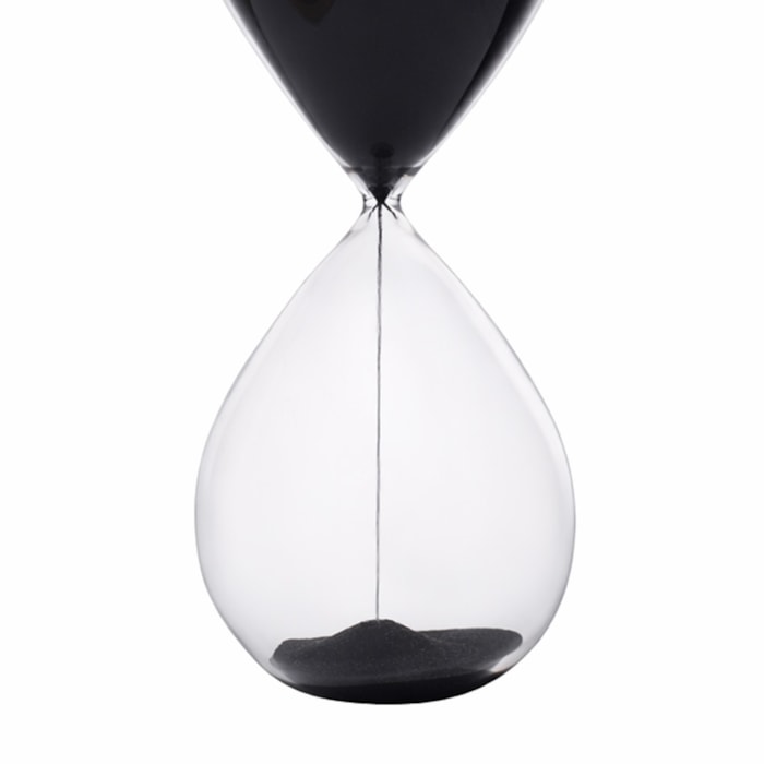 Ampulheta Decorativa em Vidro com Areia Preta 30 Minutos - Madel Home