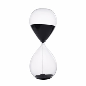 Ampulheta Decorativa em Vidro com Areia Preta 30 Minutos